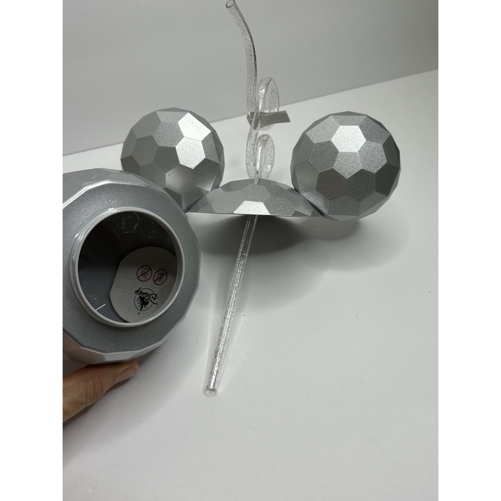 Walt Disney World Epcot Mickey Mouse Ears Drink Cup Straw Spaceship Earth - Picture 9 of 9
